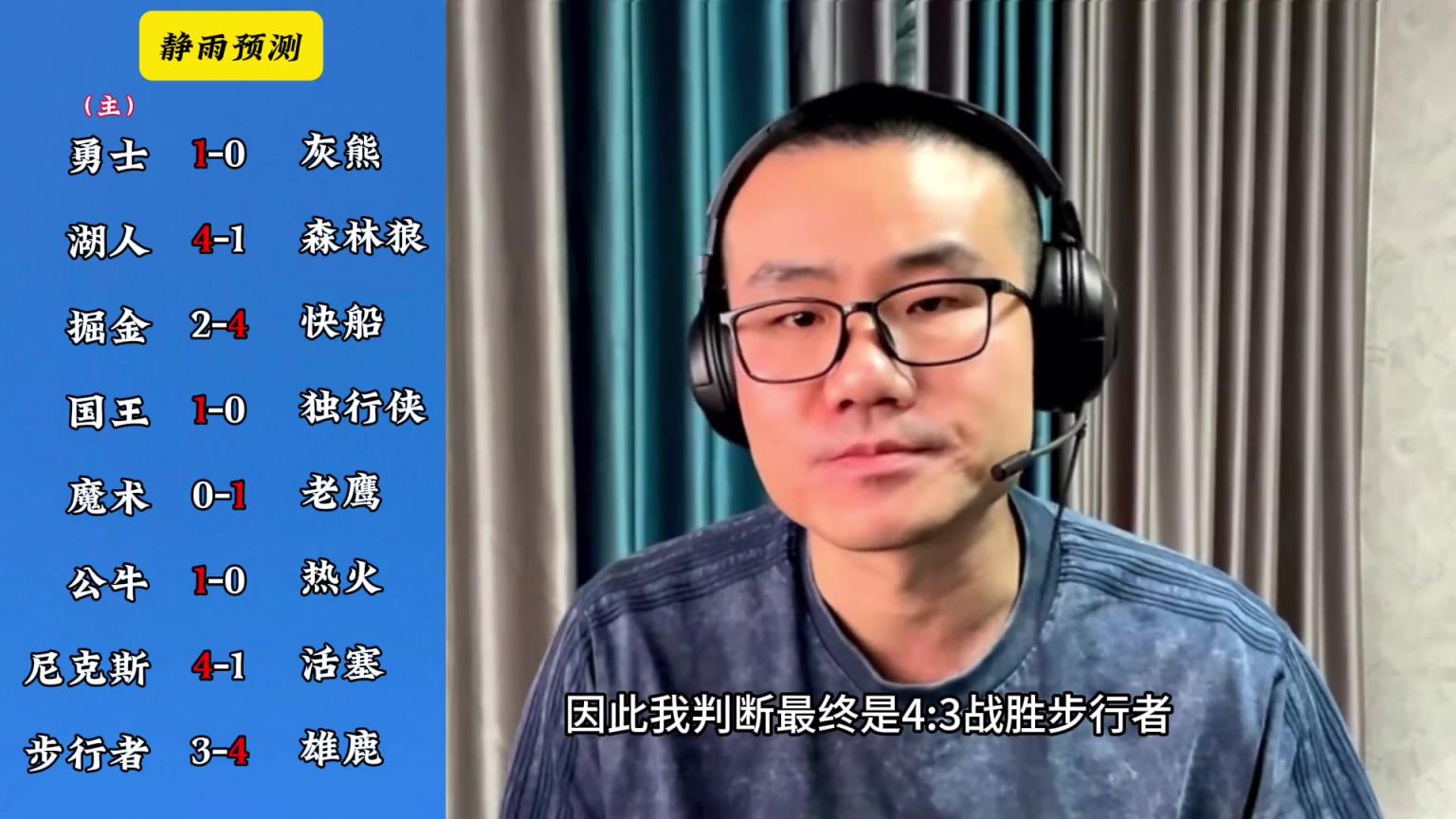 你同意嗎？靜雨對東西部季后賽球隊的預(yù)測：勇贏熊 湖船尼鹿晉級